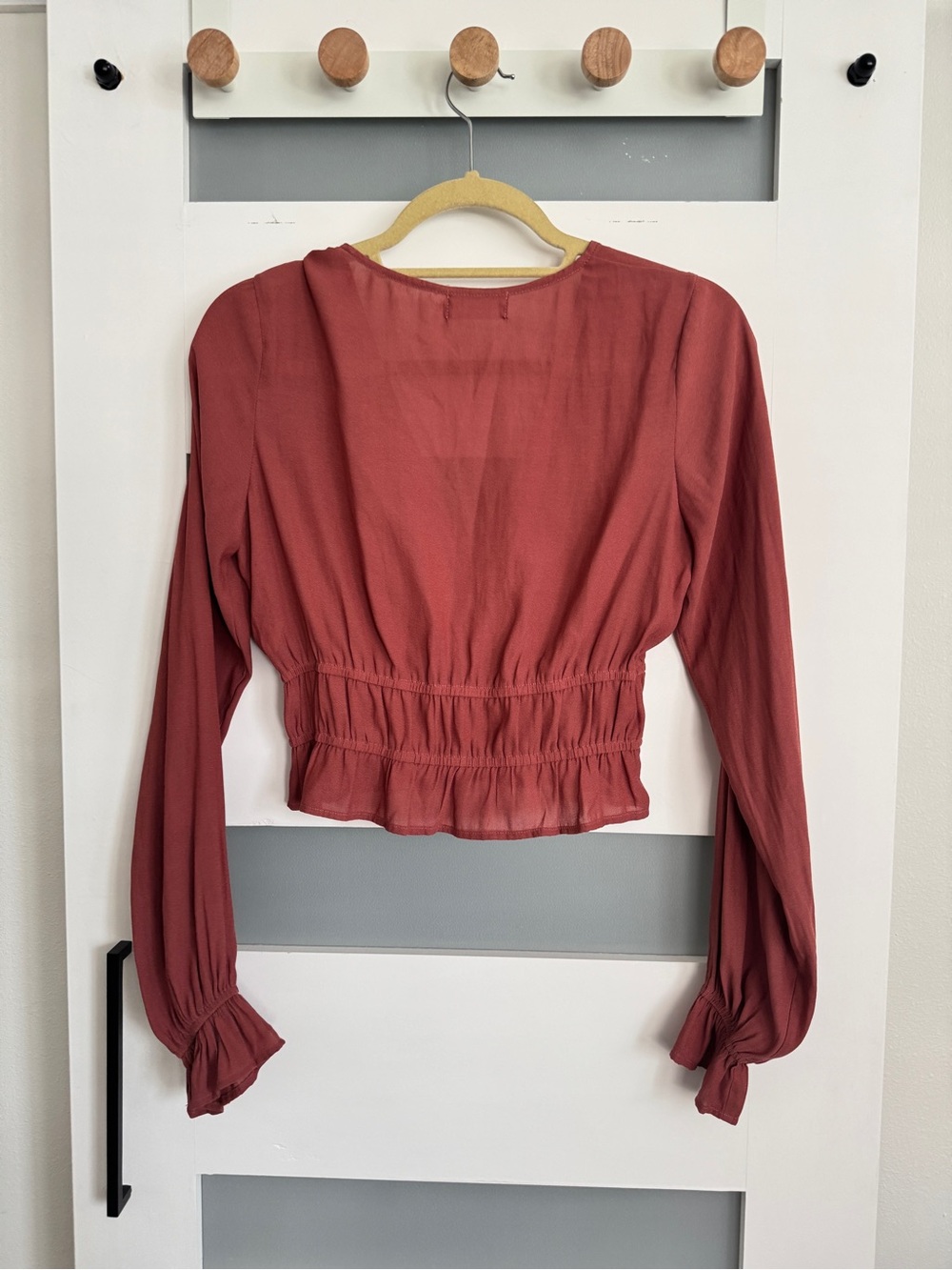 Isalis Front Button Romantic Ruched Blouse - Picture 4 of 6